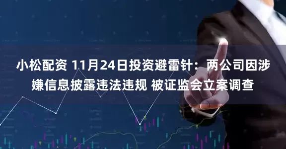 小松配资 11月24日投资避雷针：两公司因涉嫌信息披露违法违规 被证监会立案调查